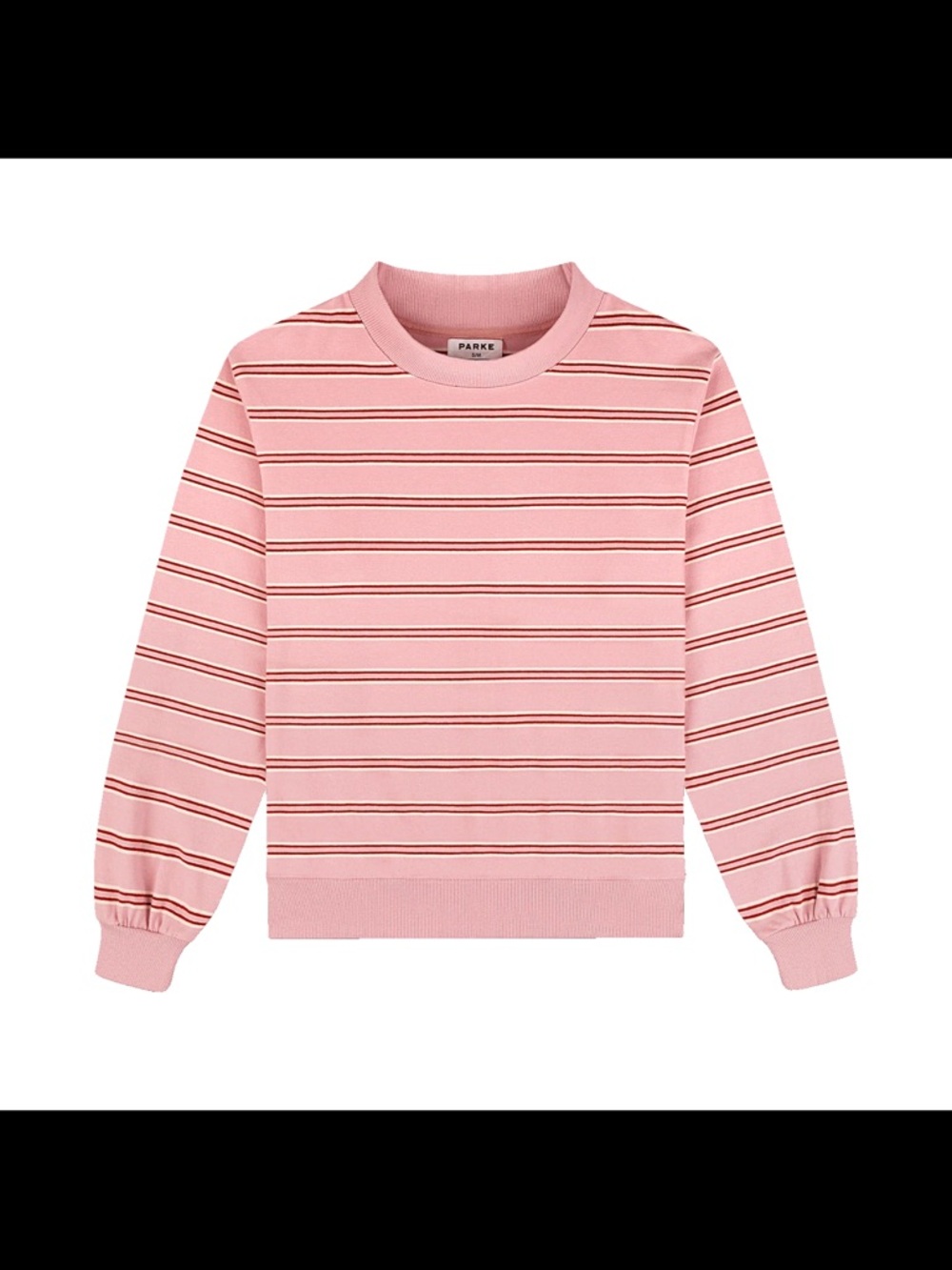 Parke Striped Mockneck Pullover in Sweetheart Stripe L/XL - Picture 6 of 6